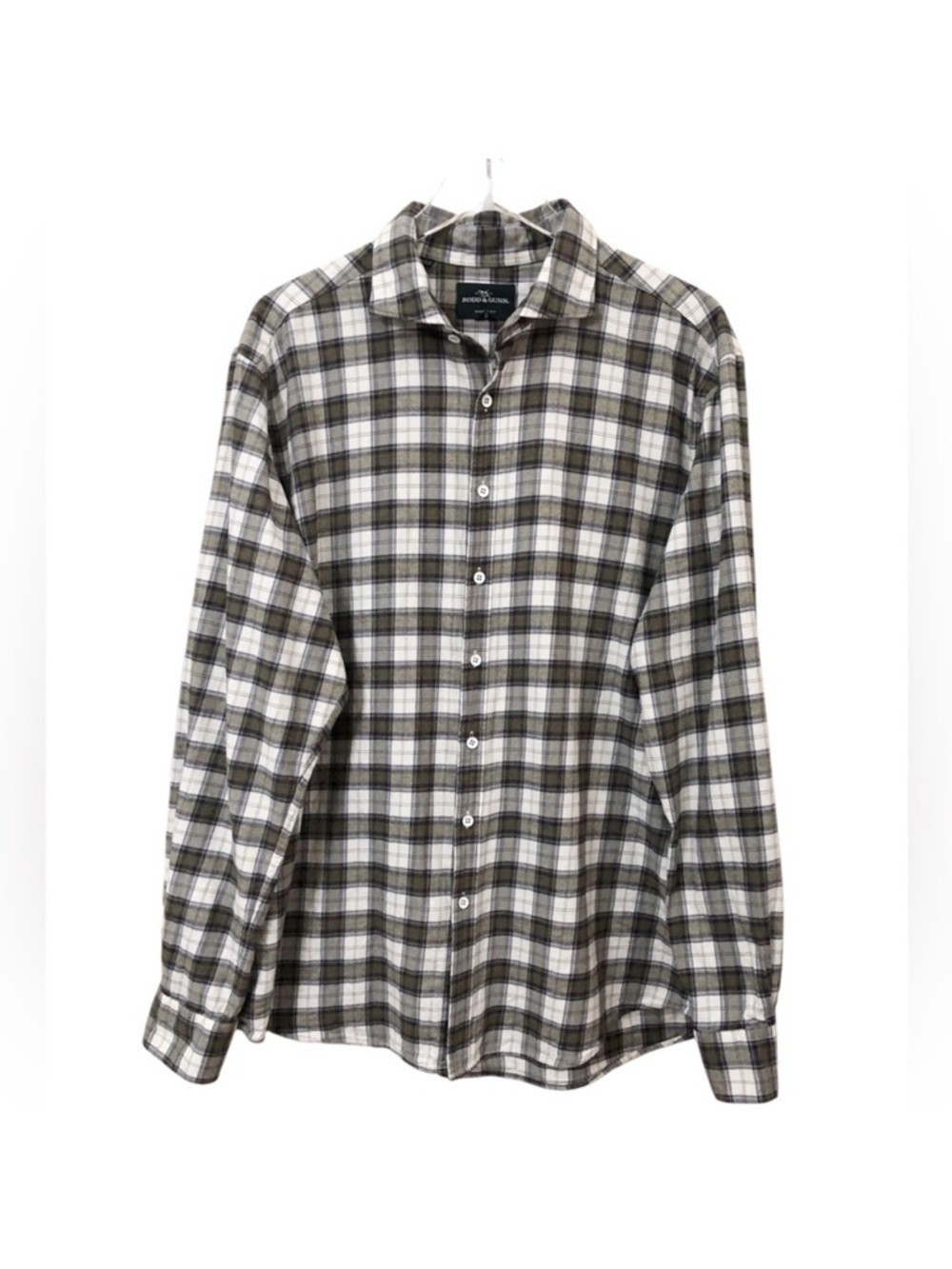 Rodd & Gunn | Flannel Green White Plaid Button Down Long Sleeve XXL